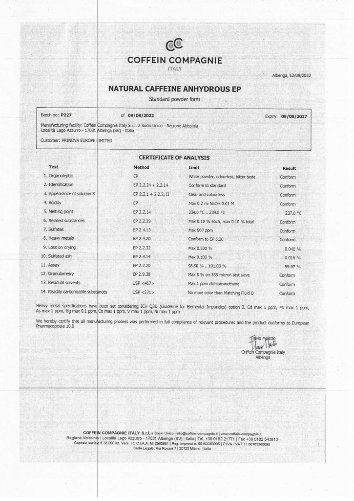 Natural caféine in capsules – Nutrimuscle