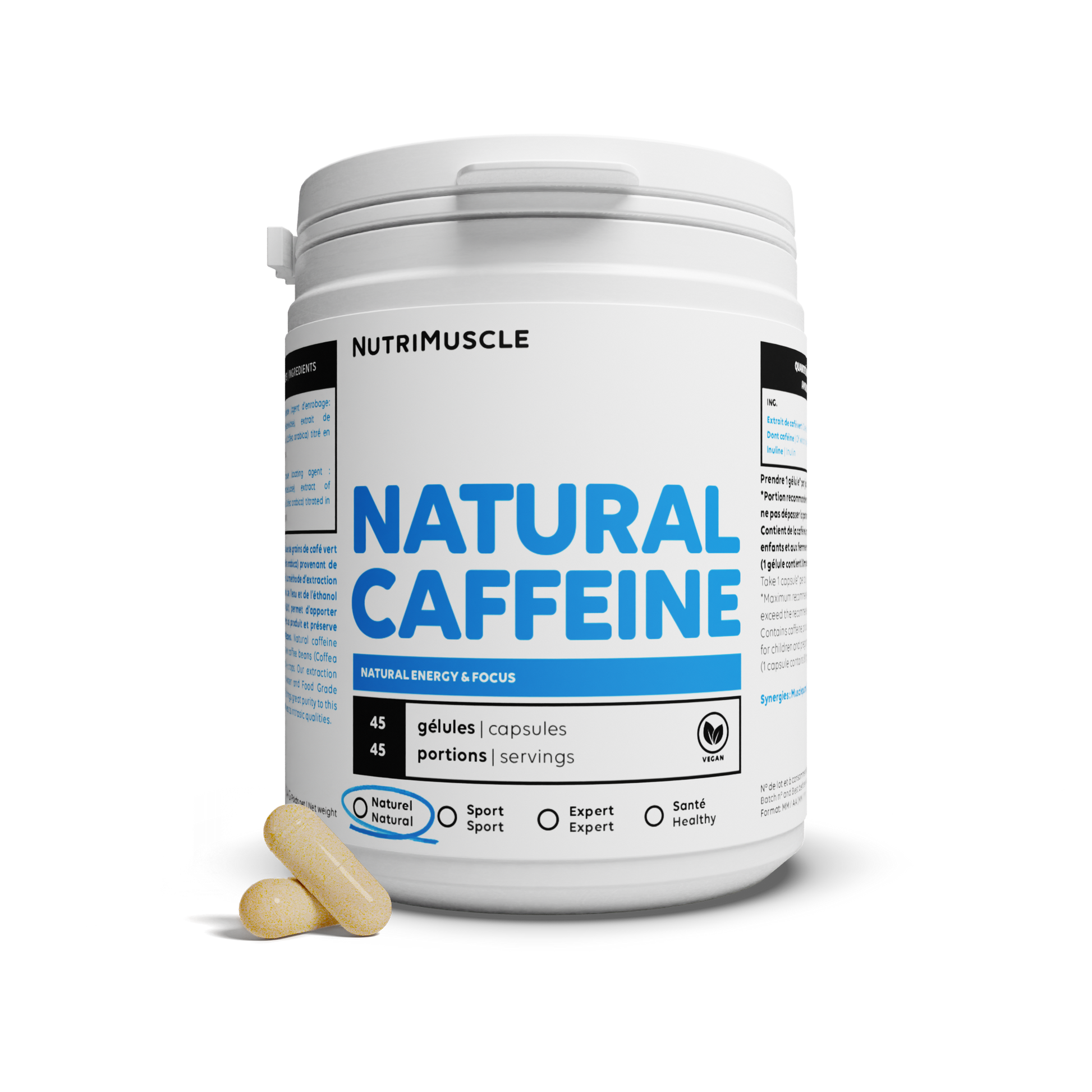 Natural caféine in capsules