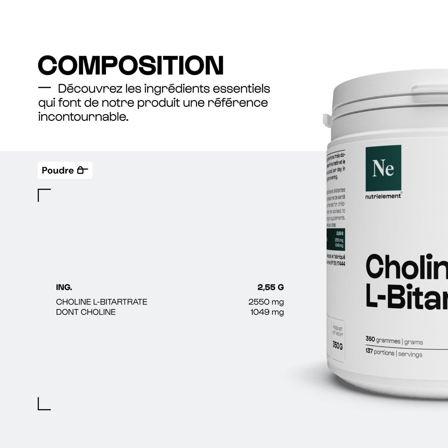 Choline L-Bitartrate en poudre