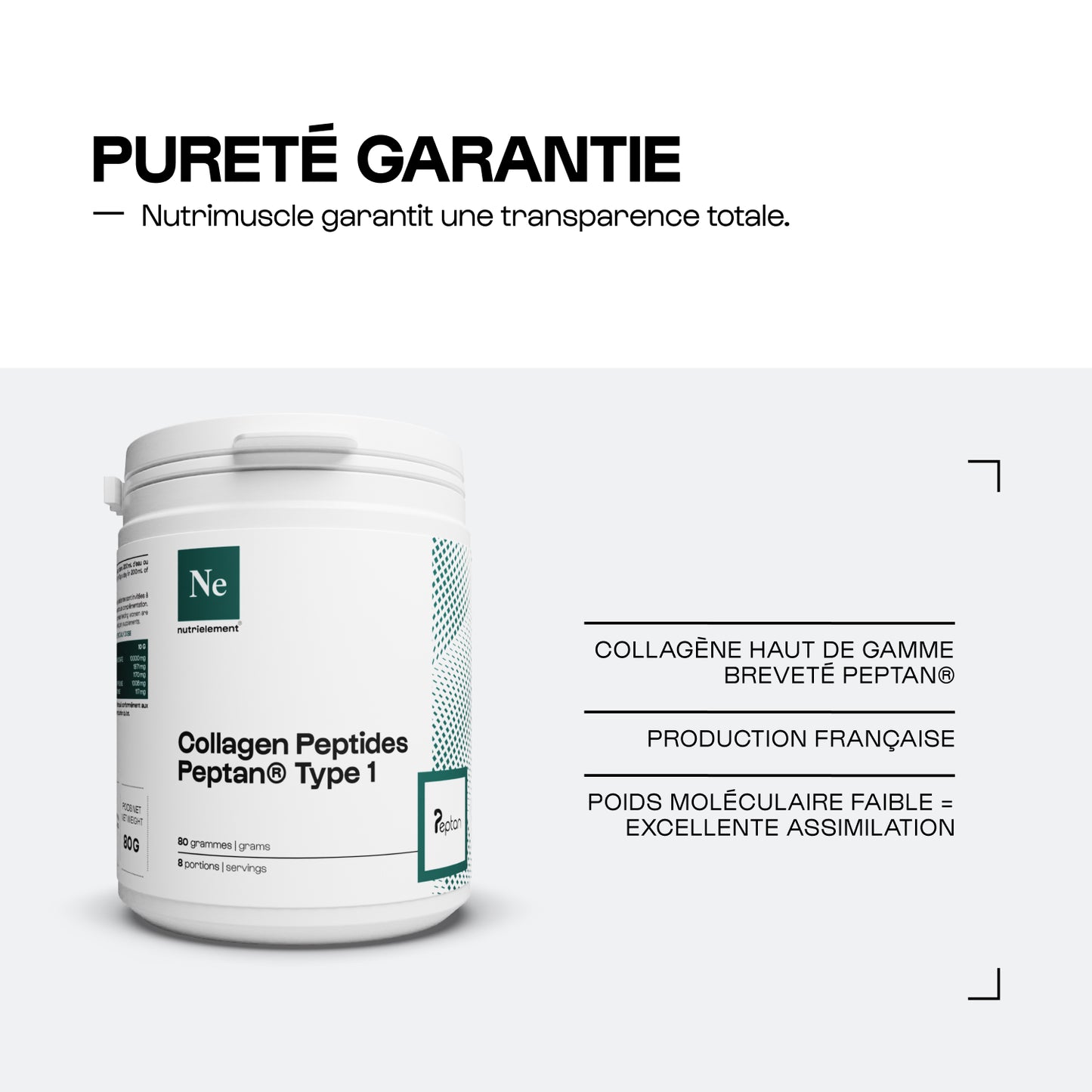 Collagène Peptides Peptan® 1 en poudre