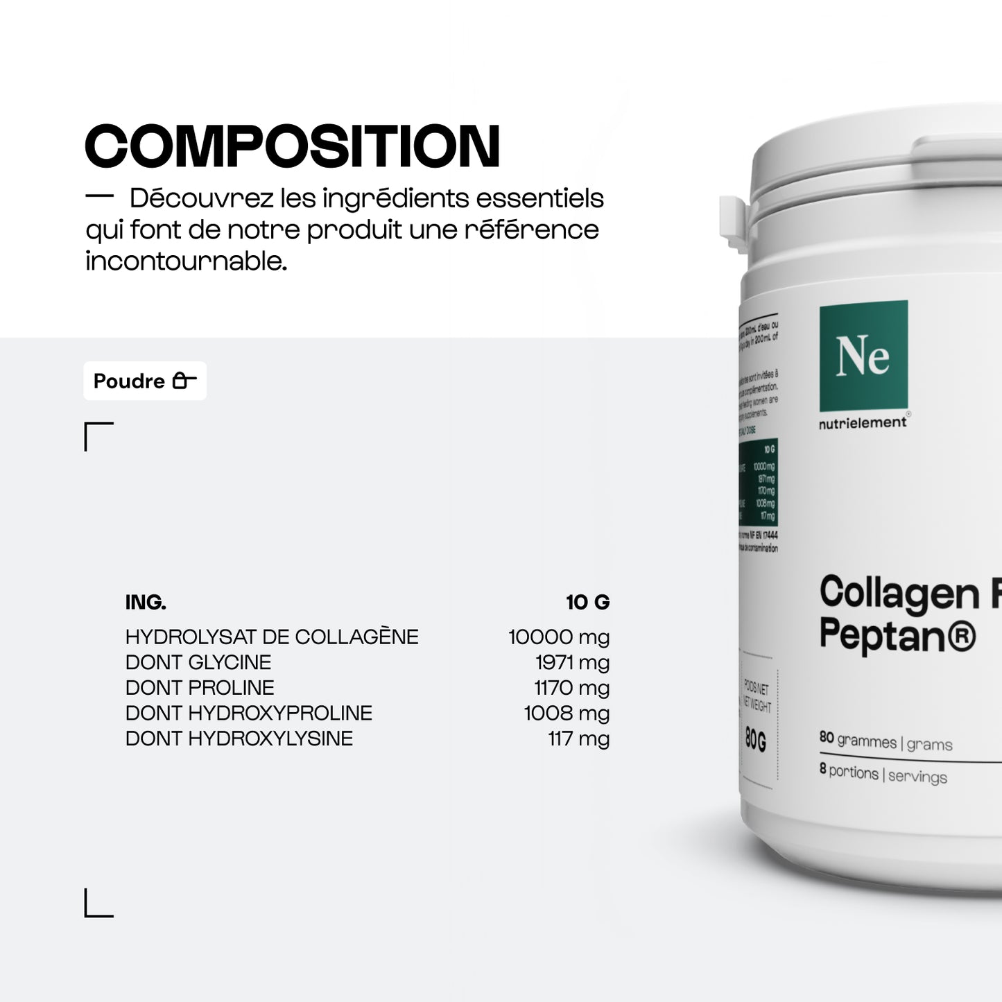 Collagen Peptide Peptan® 1 in powder