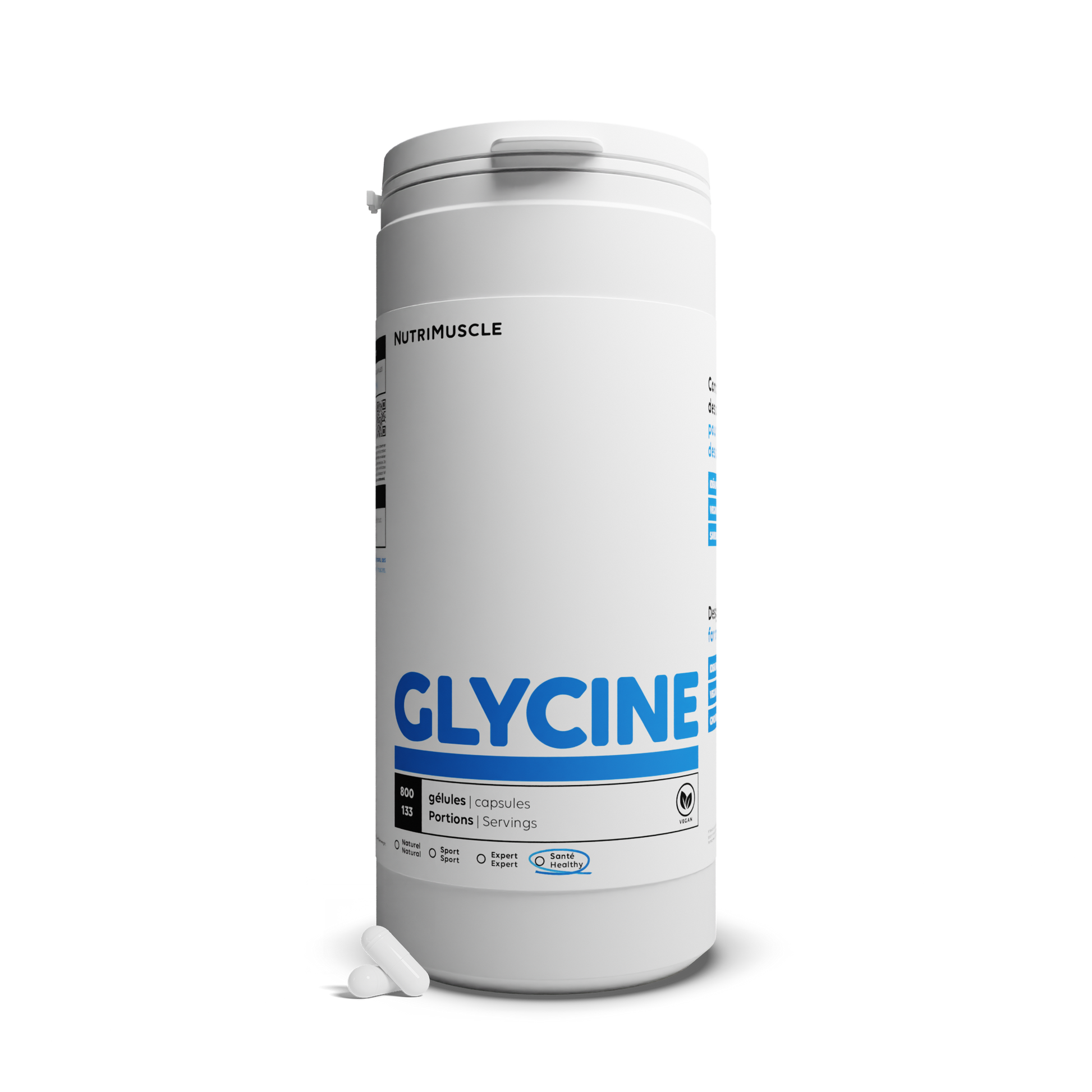 Crystallized glycine in capsules