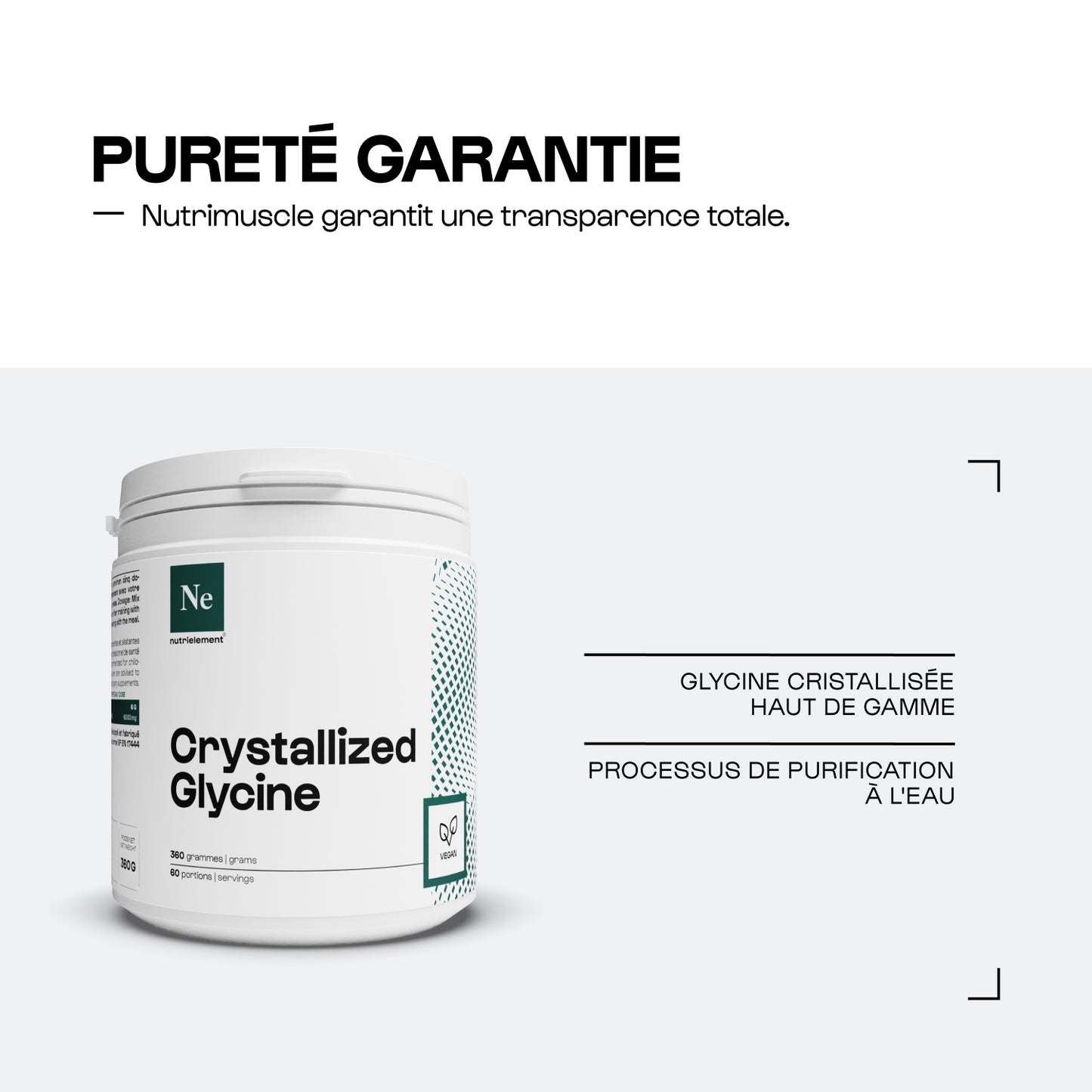 Powder crystallized glycine