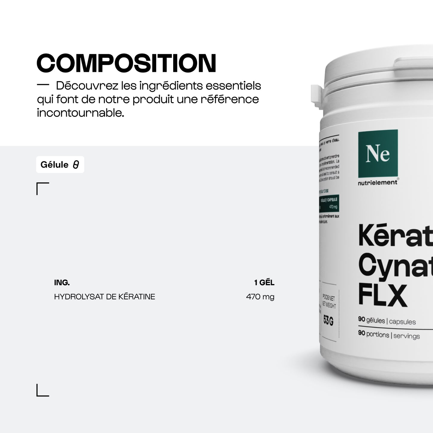 Keratin (Cynatine® - FLX) in capsules