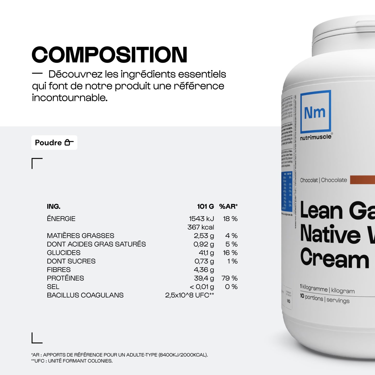 Lean Gainer Whey Crème de riz