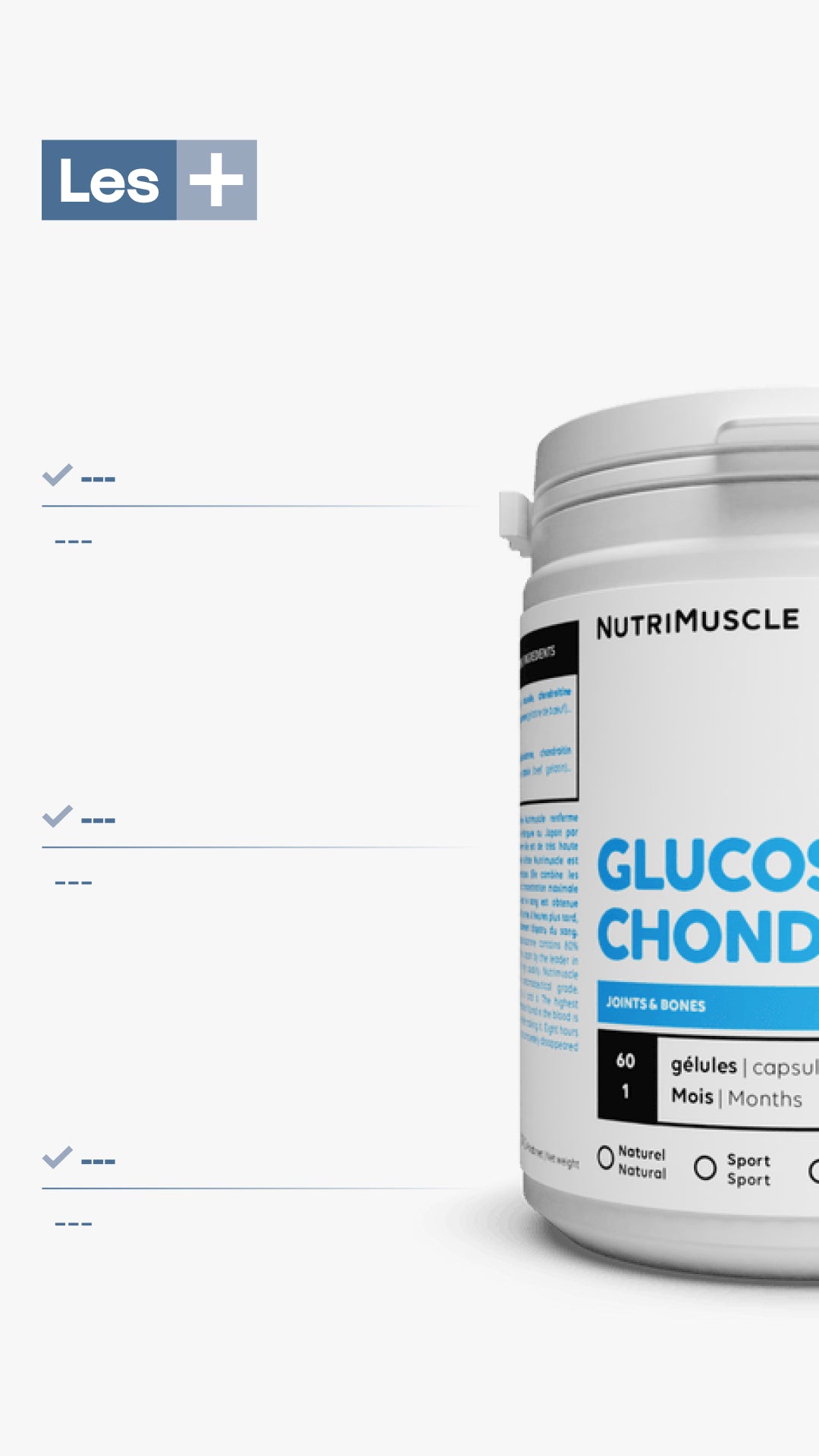 Mix glucosamine + chondroitine in capsules