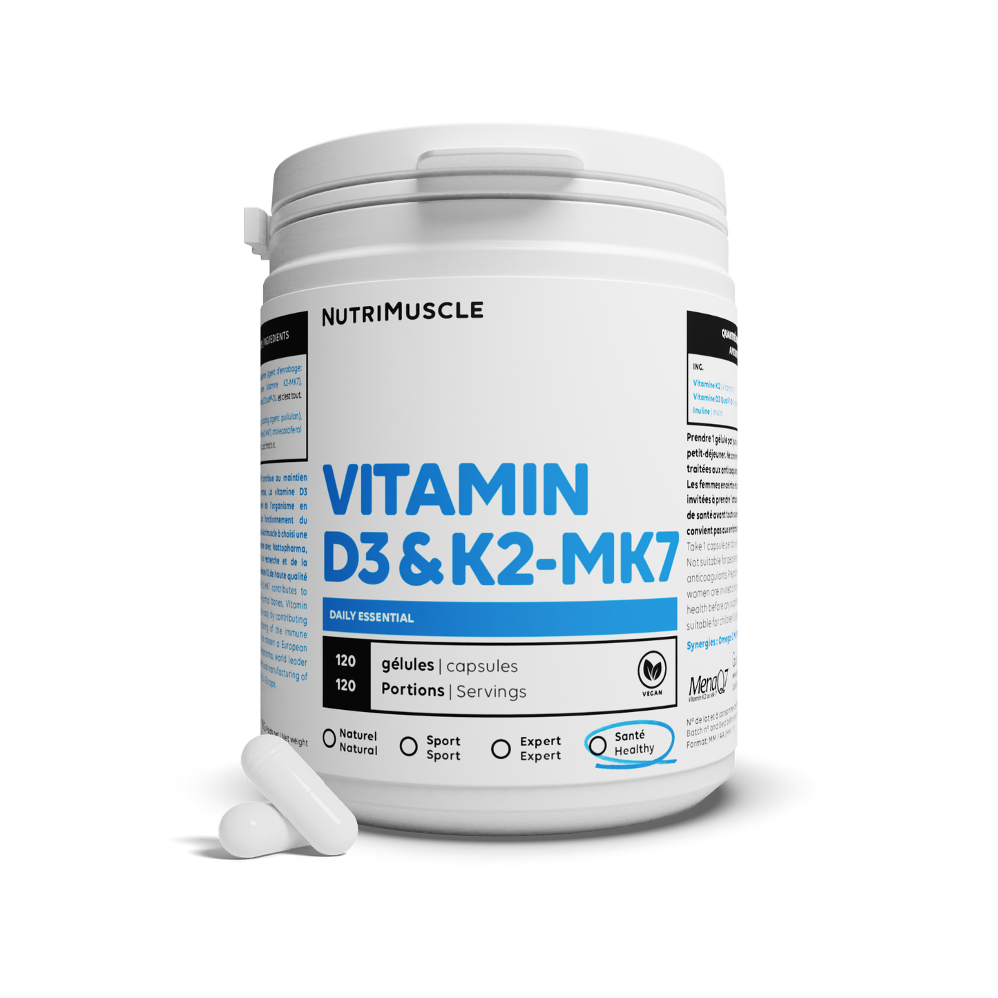 Vitamins D3 + K2-MK7