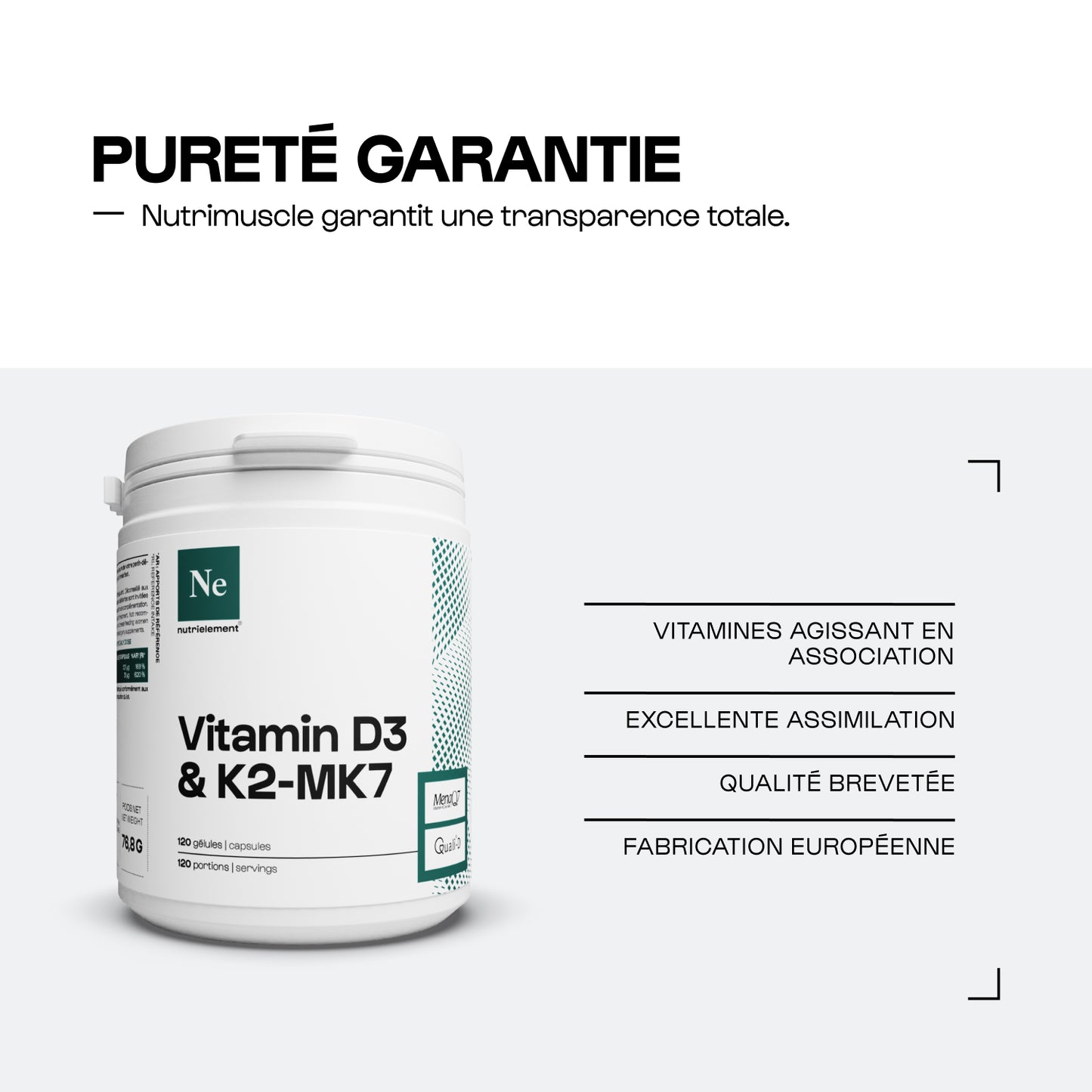 Vitamins D3 + K2-MK7