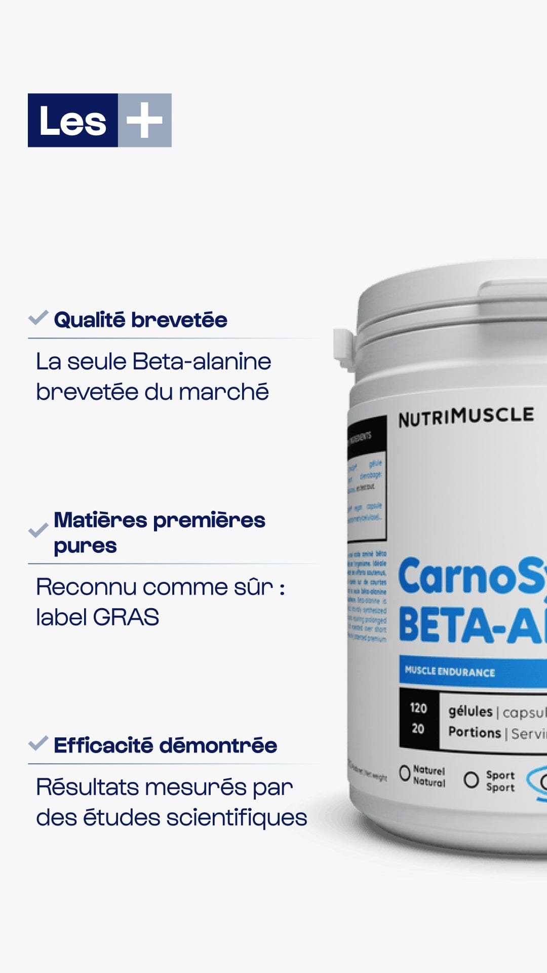 Nutrimuscle Acides aminés Bêta-Alanine Carnosyn® en poudre