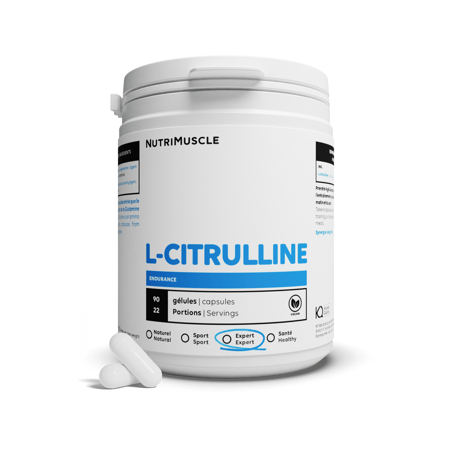 Nutrimuscle Acides aminés Citrulline (L-citrulline base) en gélules