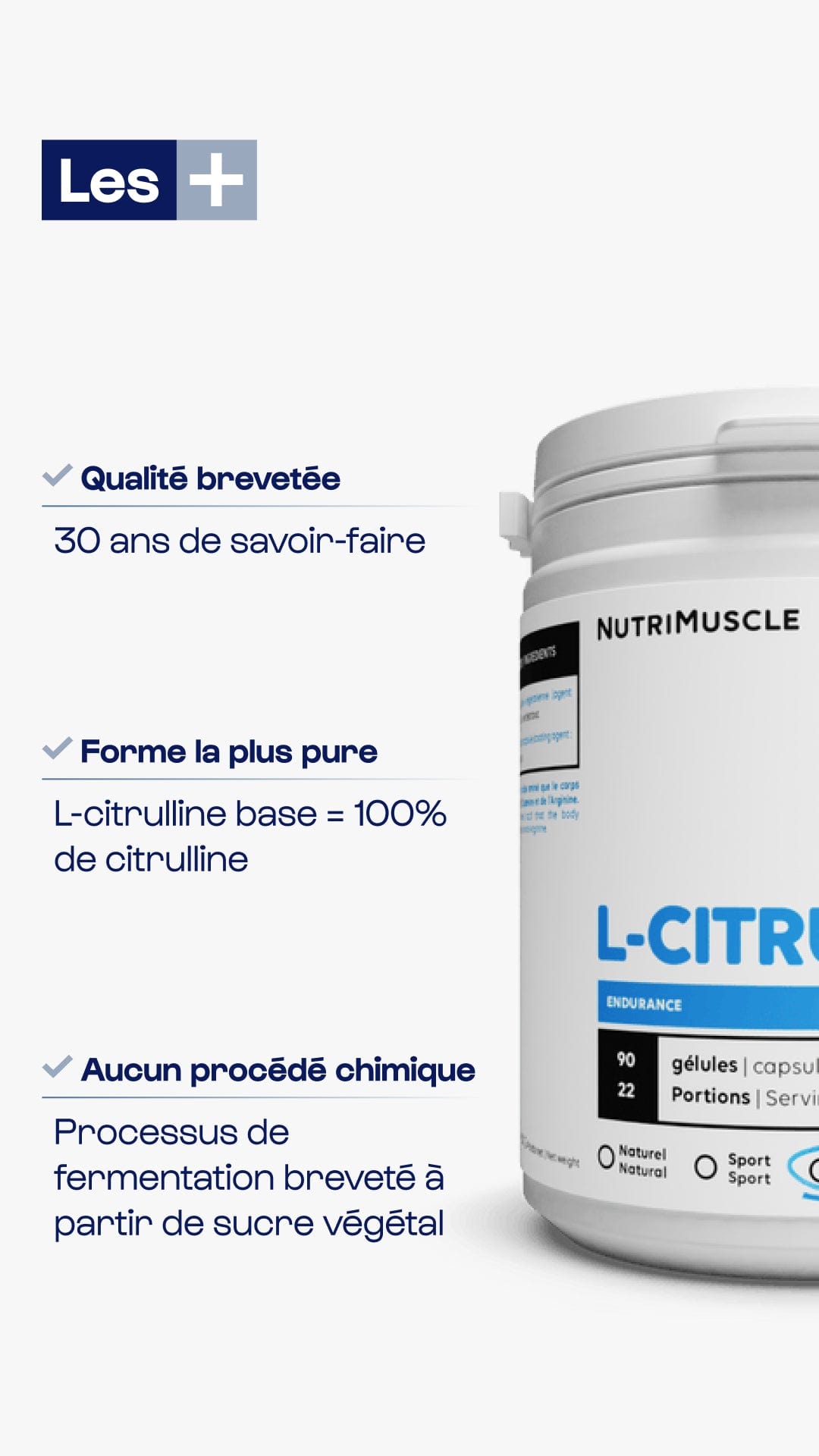 Nutrimuscle Acides aminés Citrulline (L-citrulline base) en poudre