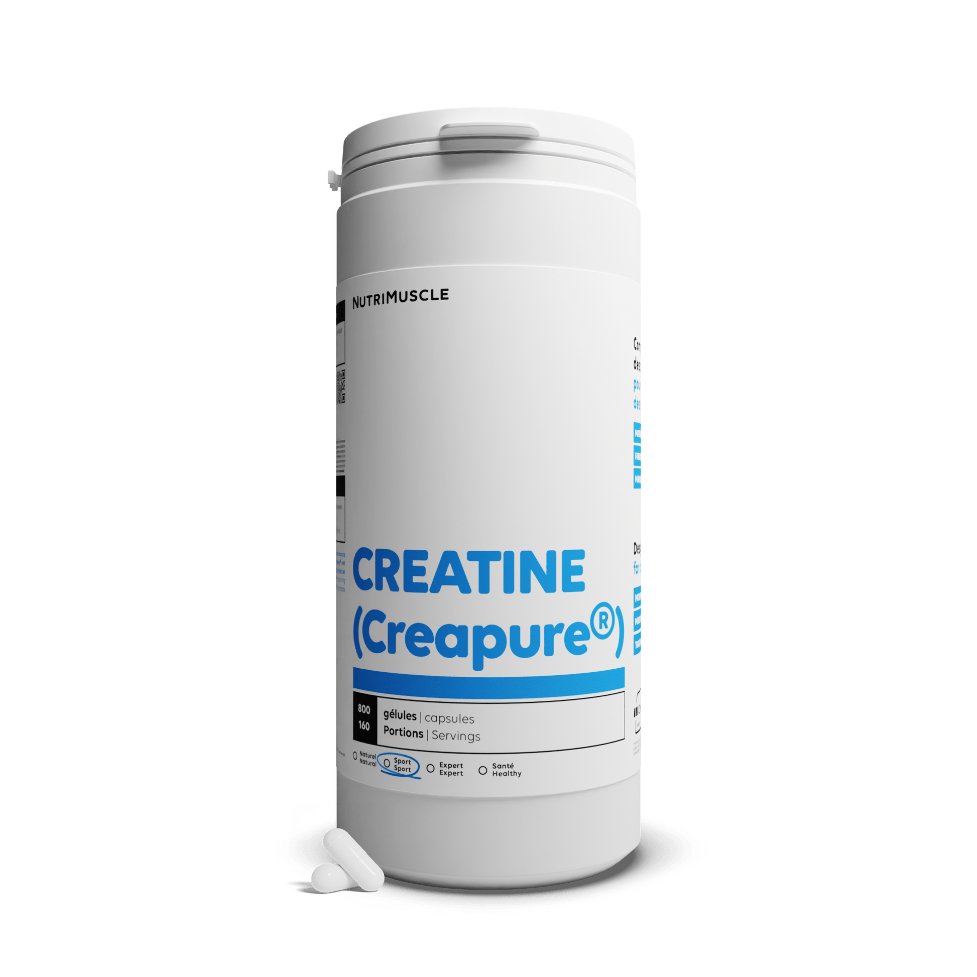 Nutrimuscle Acides aminés 800 gélules Créatine (Creapure®) en gélules