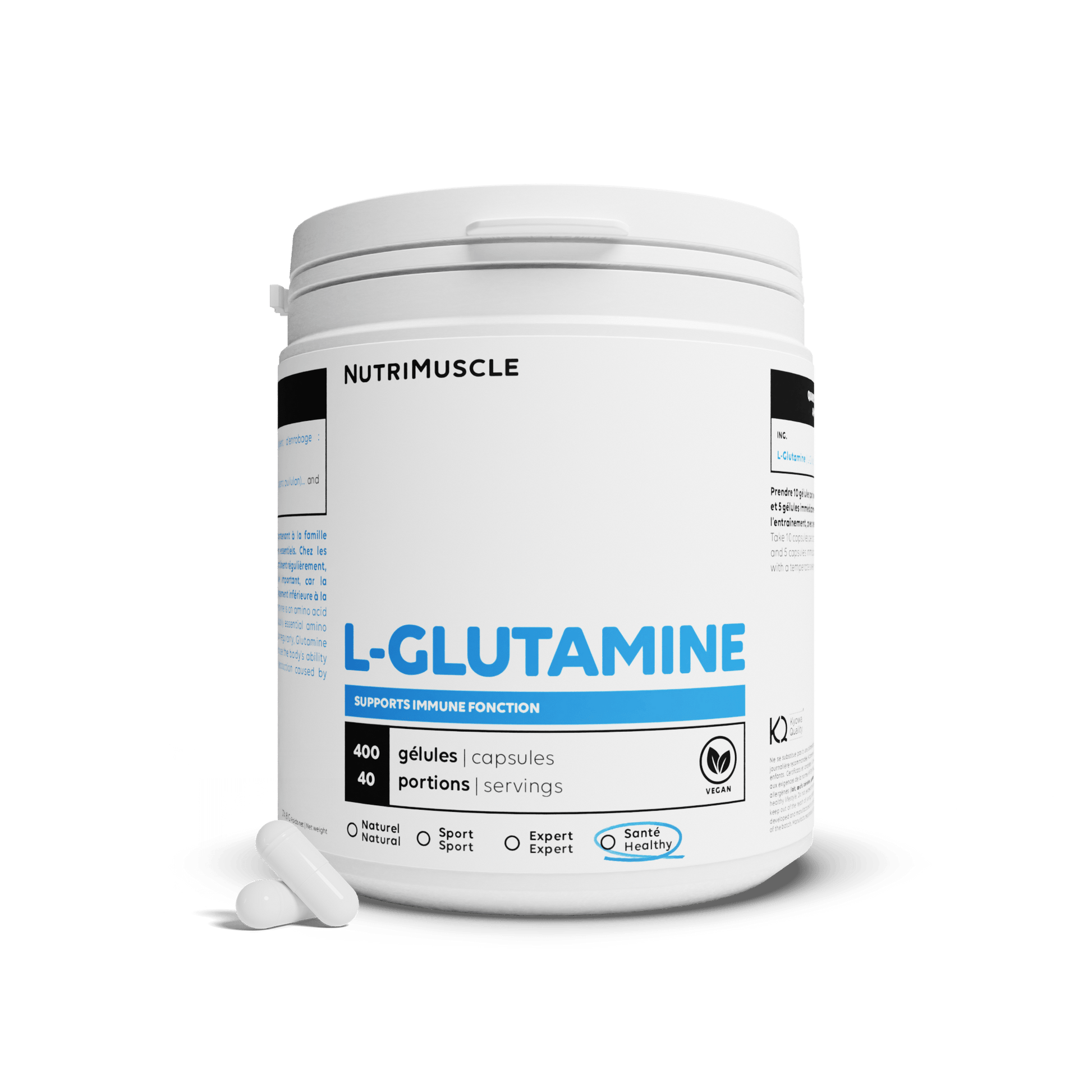 Nutrimuscle Acides aminés 400 gélules Glutamine (L-Glutamine) en gélules