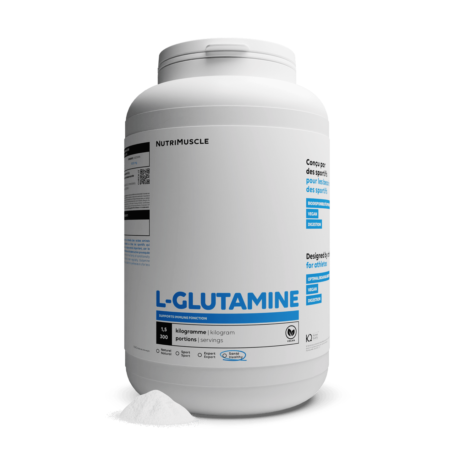 Nutrimuscle Acides aminés 1.50 kg Glutamine (L-Glutamine) en poudre