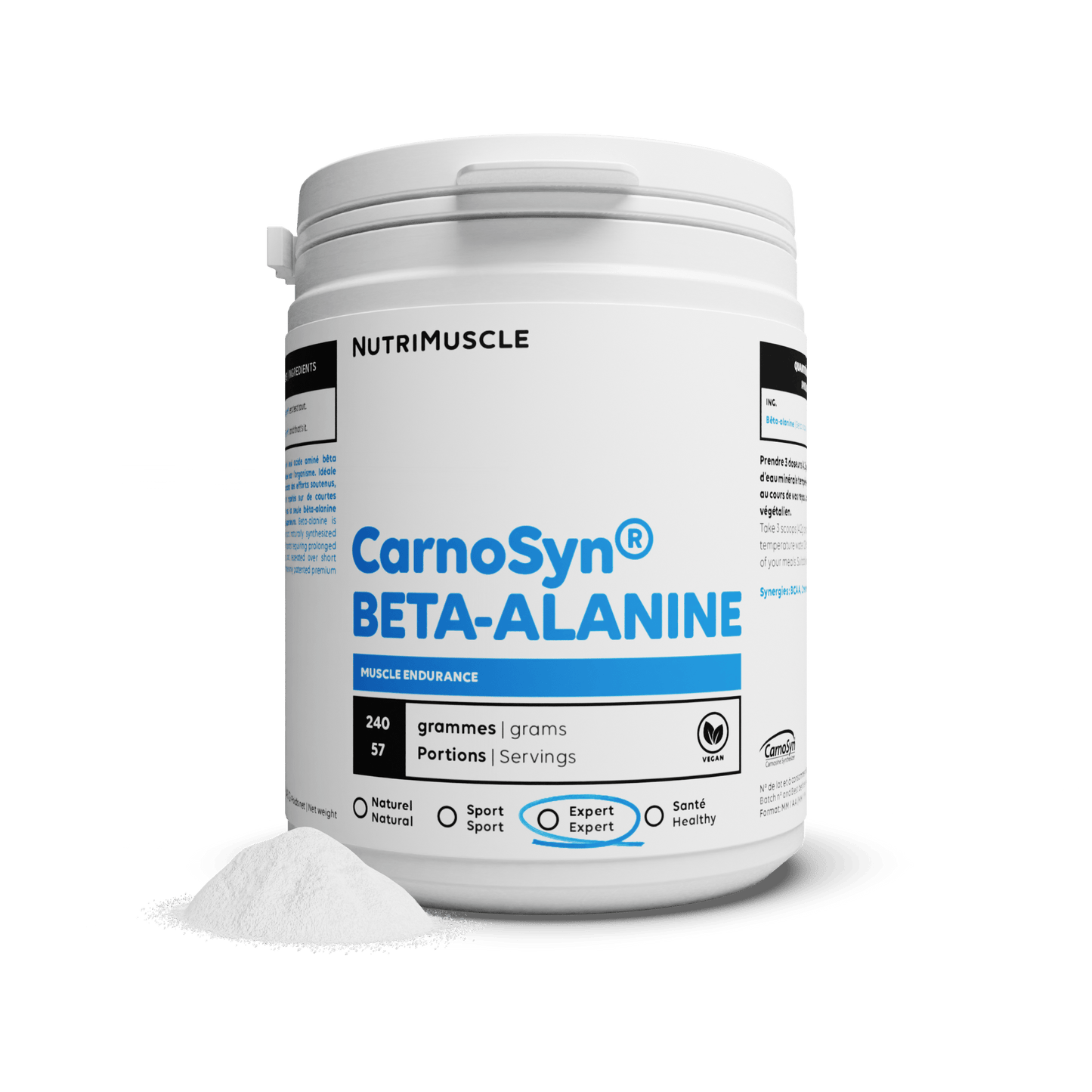 Nutrimuscle 240 g Bêta-Alanine Carnosyn® en poudre