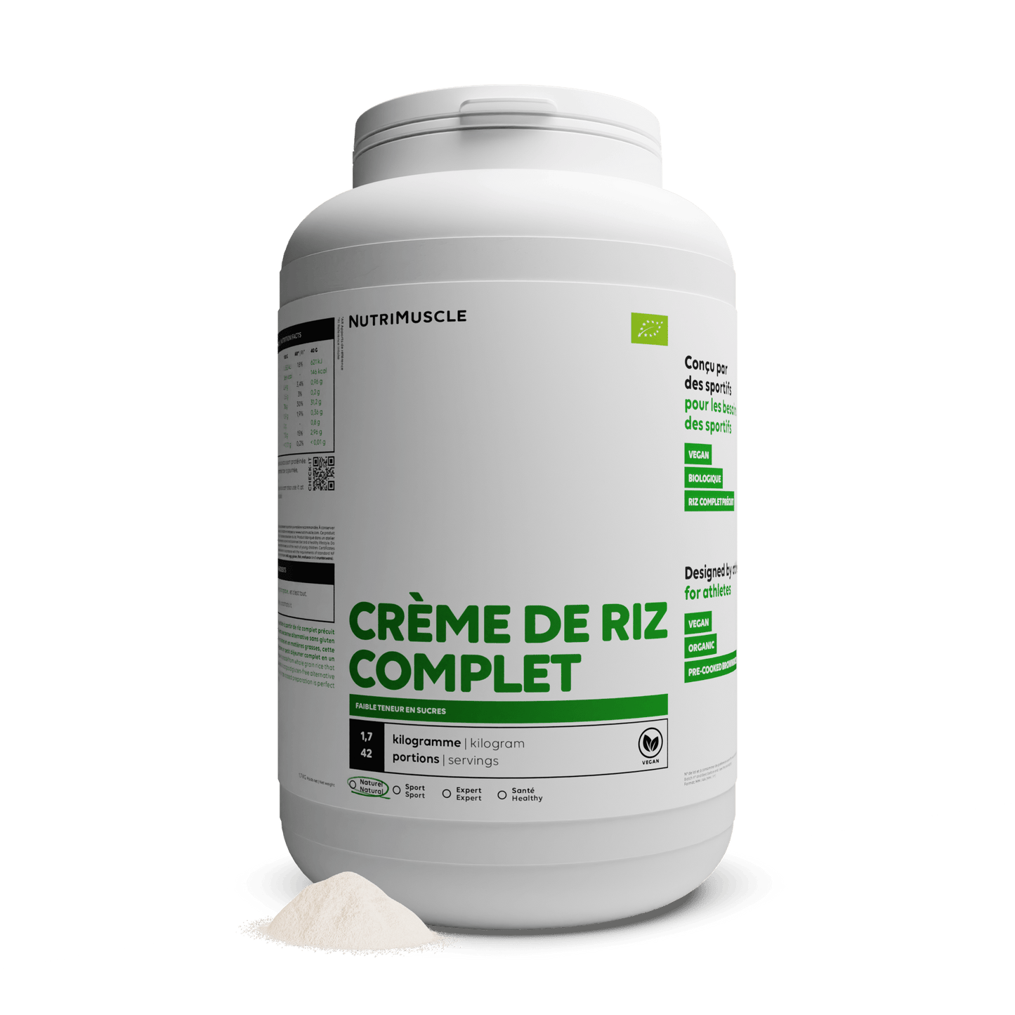 Nutrimuscle Glucides Nature / 1.70 kg Crème de riz bio