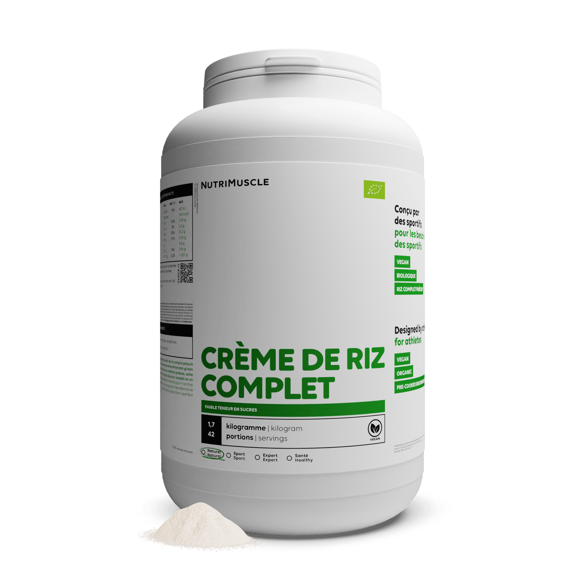 Nutrimuscle Glucides Nature / 1.70 kg Crème de riz bio