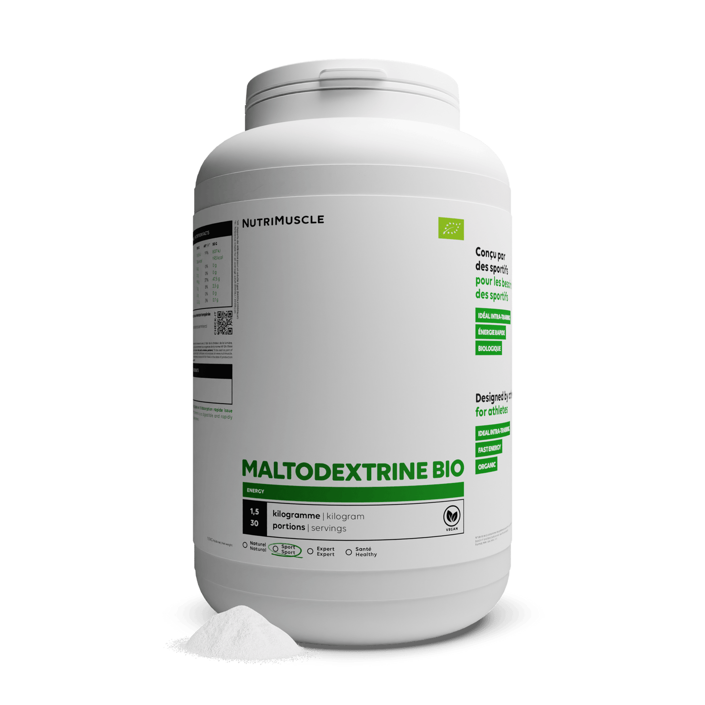 Nutrimuscle Glucides 1.50 kg Maltodextrine biologique