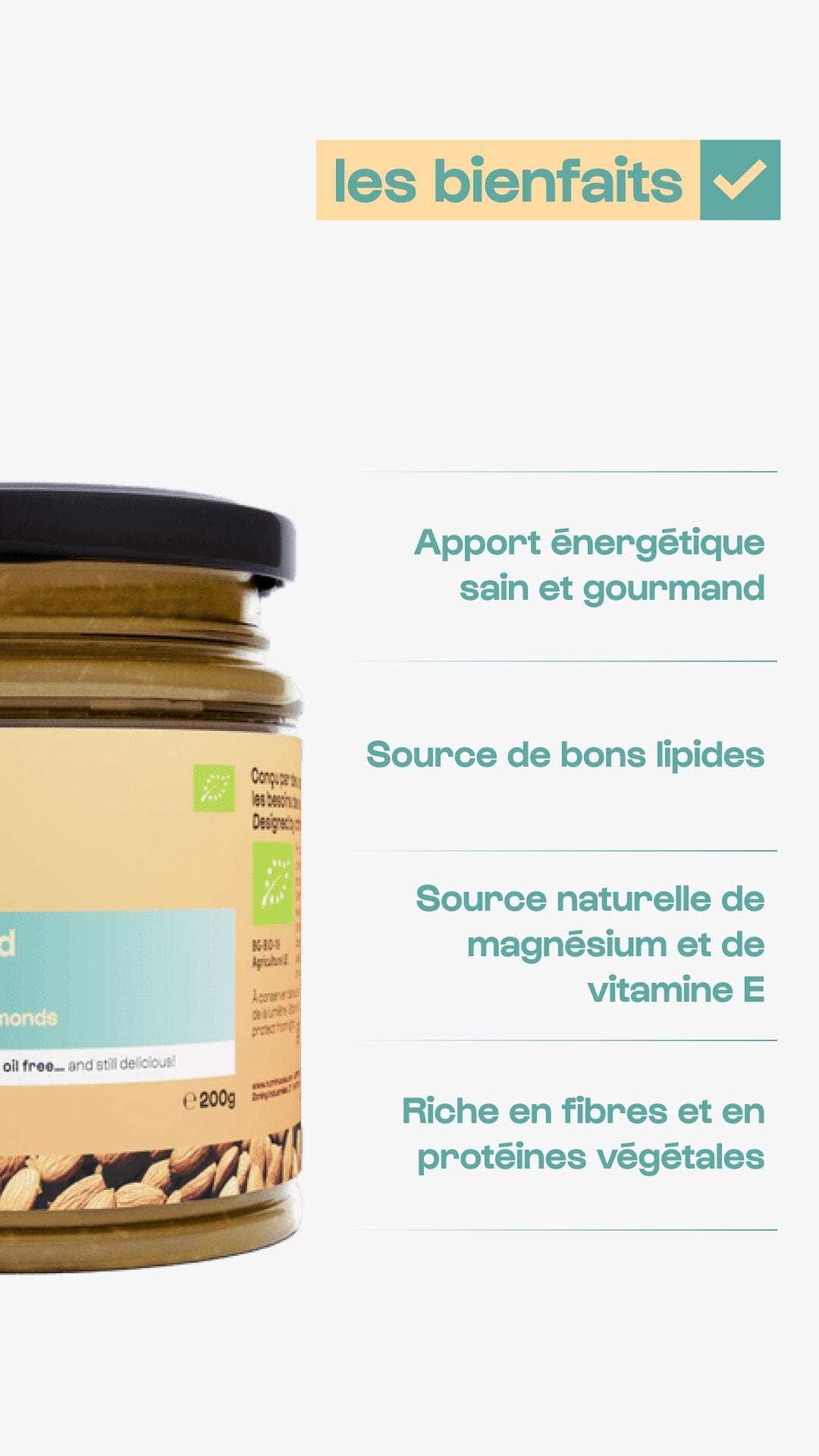 Nutrimuscle Nutriments Amande Crunchy / 200 g Beurre d’amandes complètes biologique