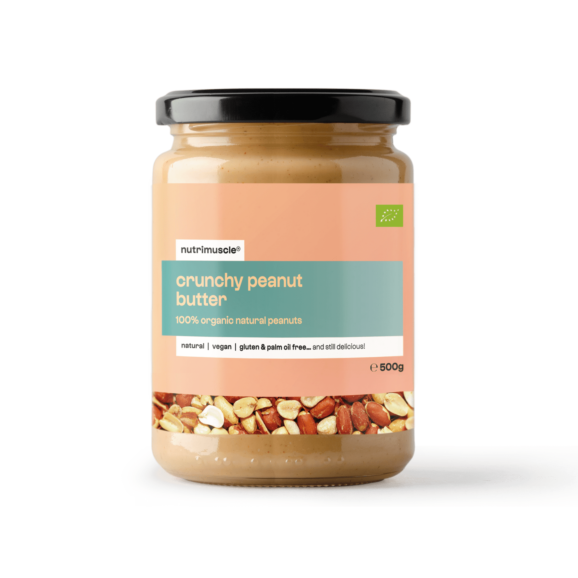 Nutrimuscle Nutriments Cacahuètes Crunchy / 500 g Beurre de cacahuètes complètes biologique