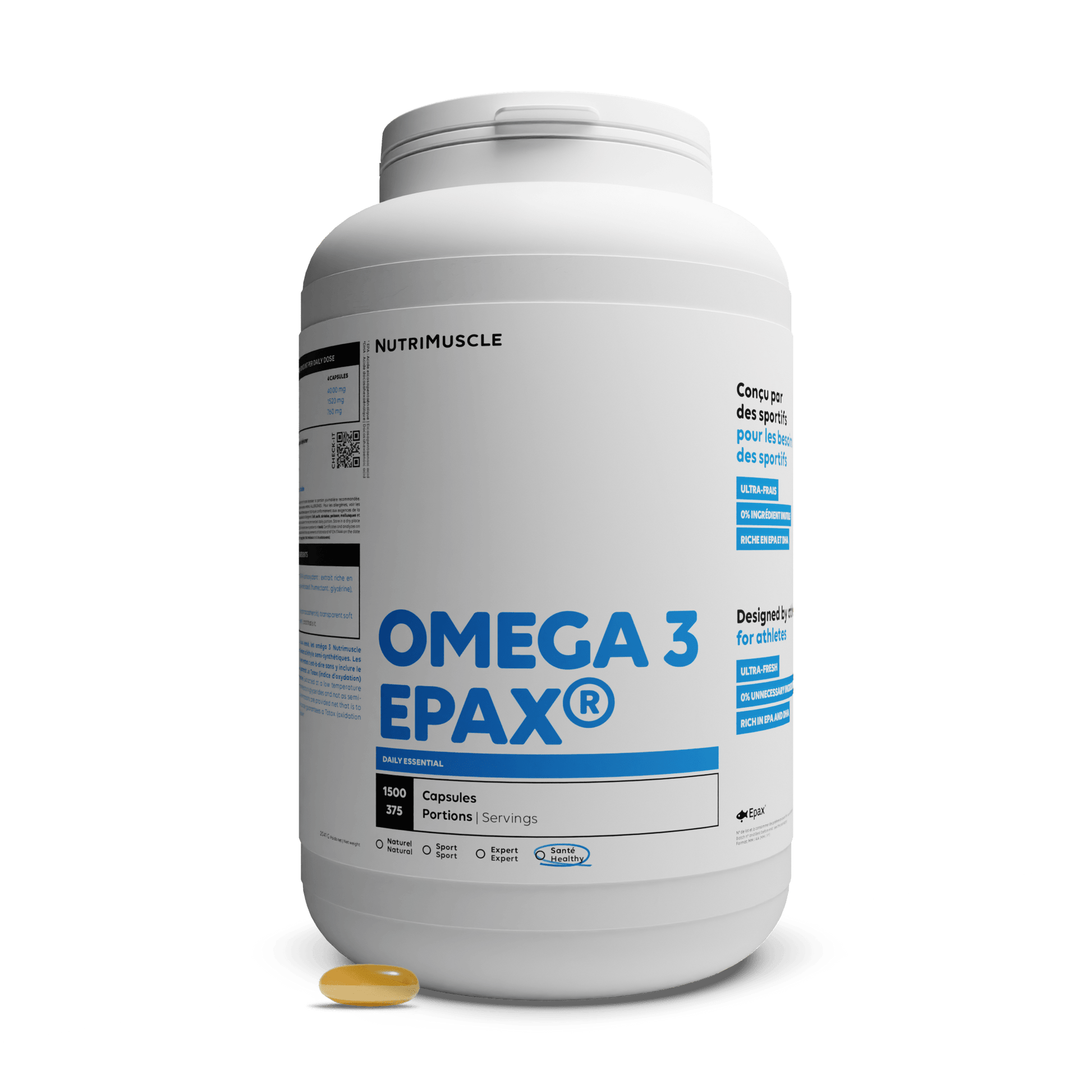 Nutrimuscle Nutriments 1500 gélules Oméga 3 Epax®