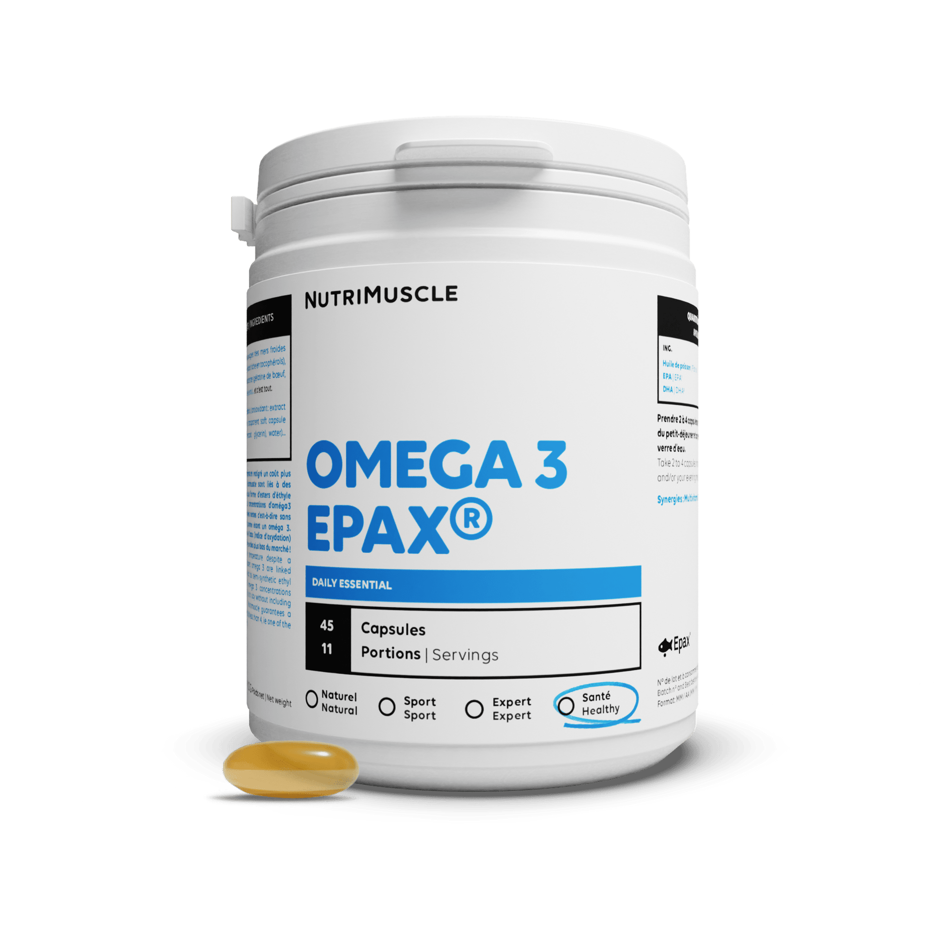 Nutrimuscle Nutriments 45 gélules Oméga 3 Epax®