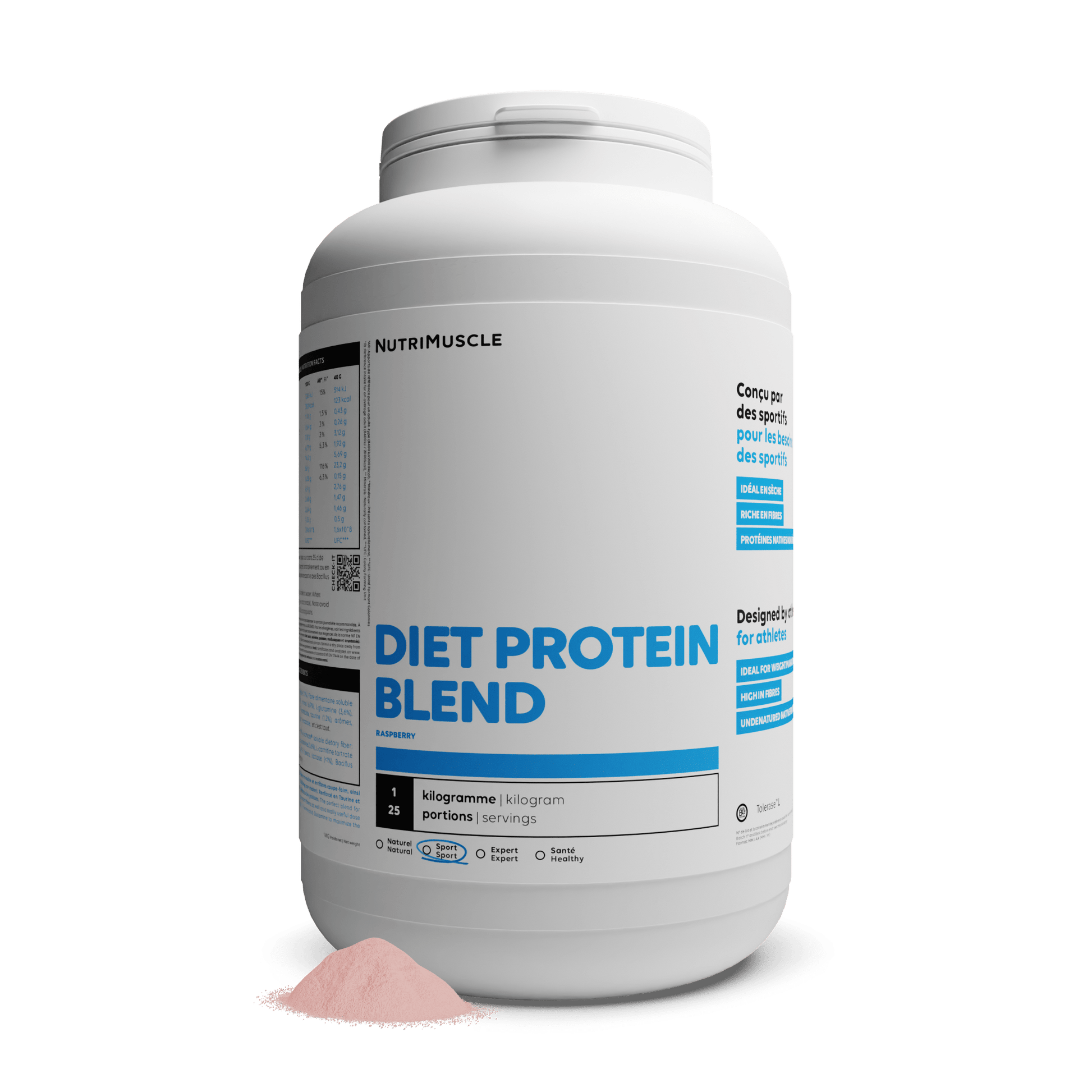 Nutrimuscle Protéines Framboise / 1.00 kg Diet Protein Blend