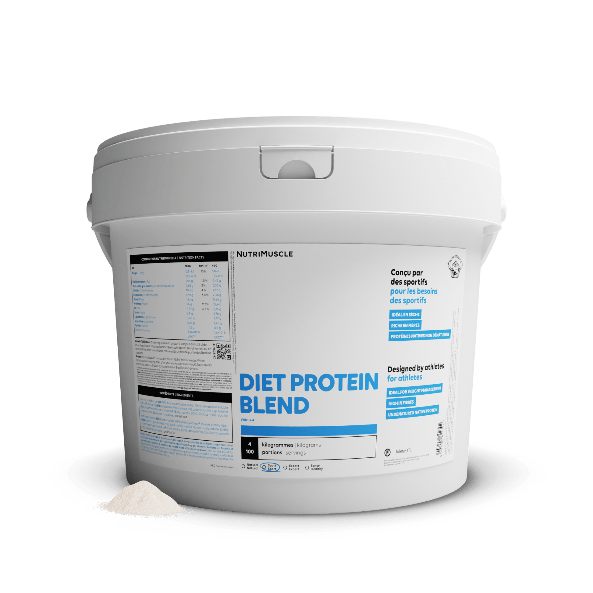 Nutrimuscle Protéines Vanille / 4.00 kg Diet Protein Blend