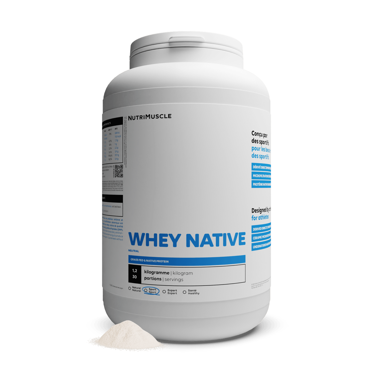 Nutrimuscle Protéines Nature / 1.20 kg Whey Native