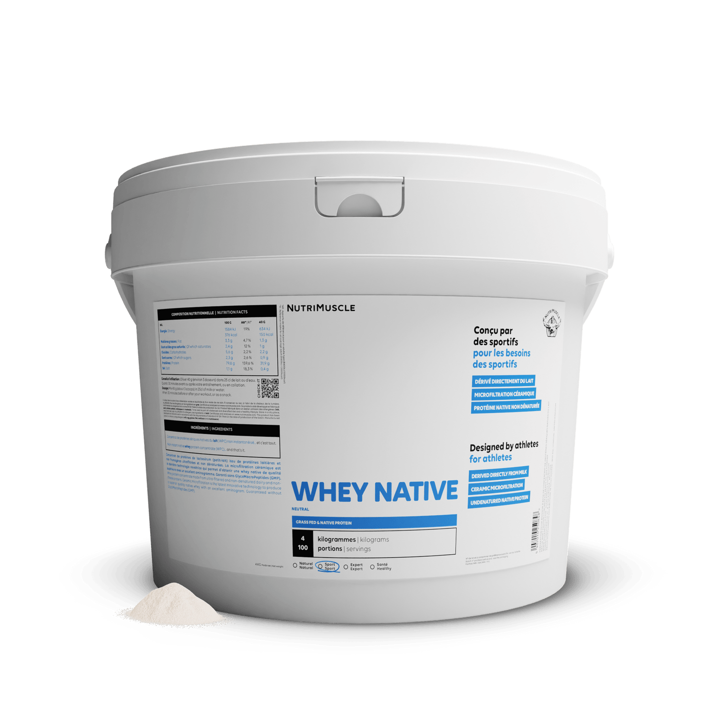 Nutrimuscle Protéines Nature / 4.00 kg Whey Native