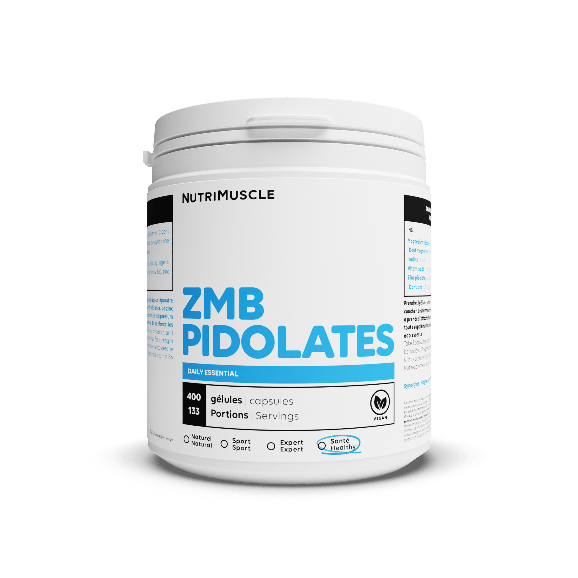 Nutrimuscle Vitamines et Minéraux Gélules / 400 gélules ZMB Pidolates