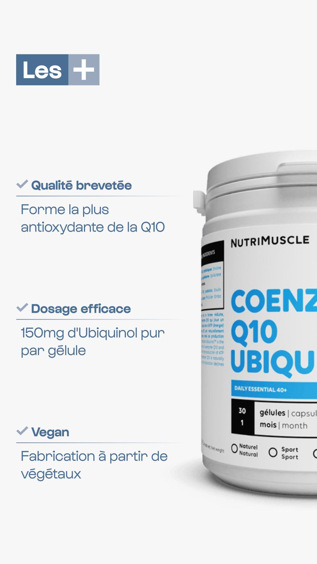 Nutrimuscle Vitamines Ubiquinol Q10 en poudre