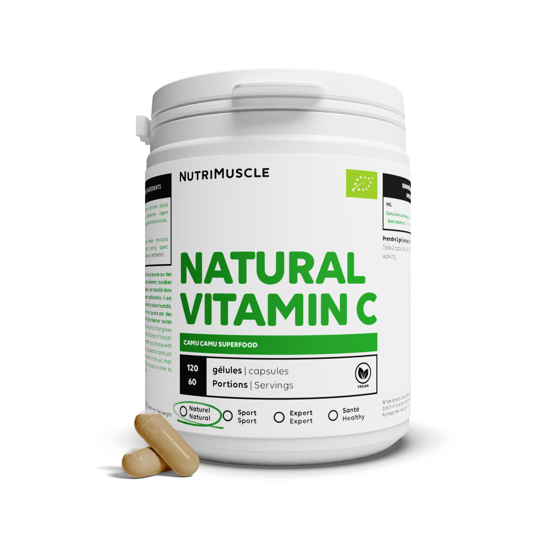 Nutrimuscle Vitamines 120 gélules Vitamine C Bio en gélules