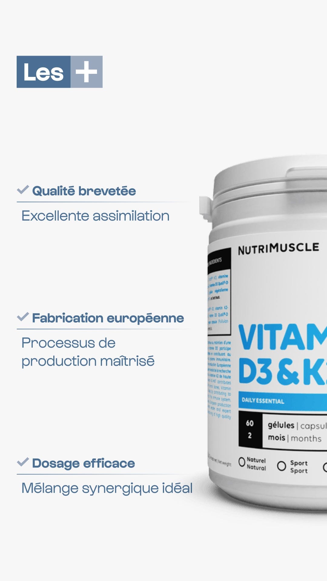 Nutrimuscle Vitamines Vitamines D3 + K2-MK7